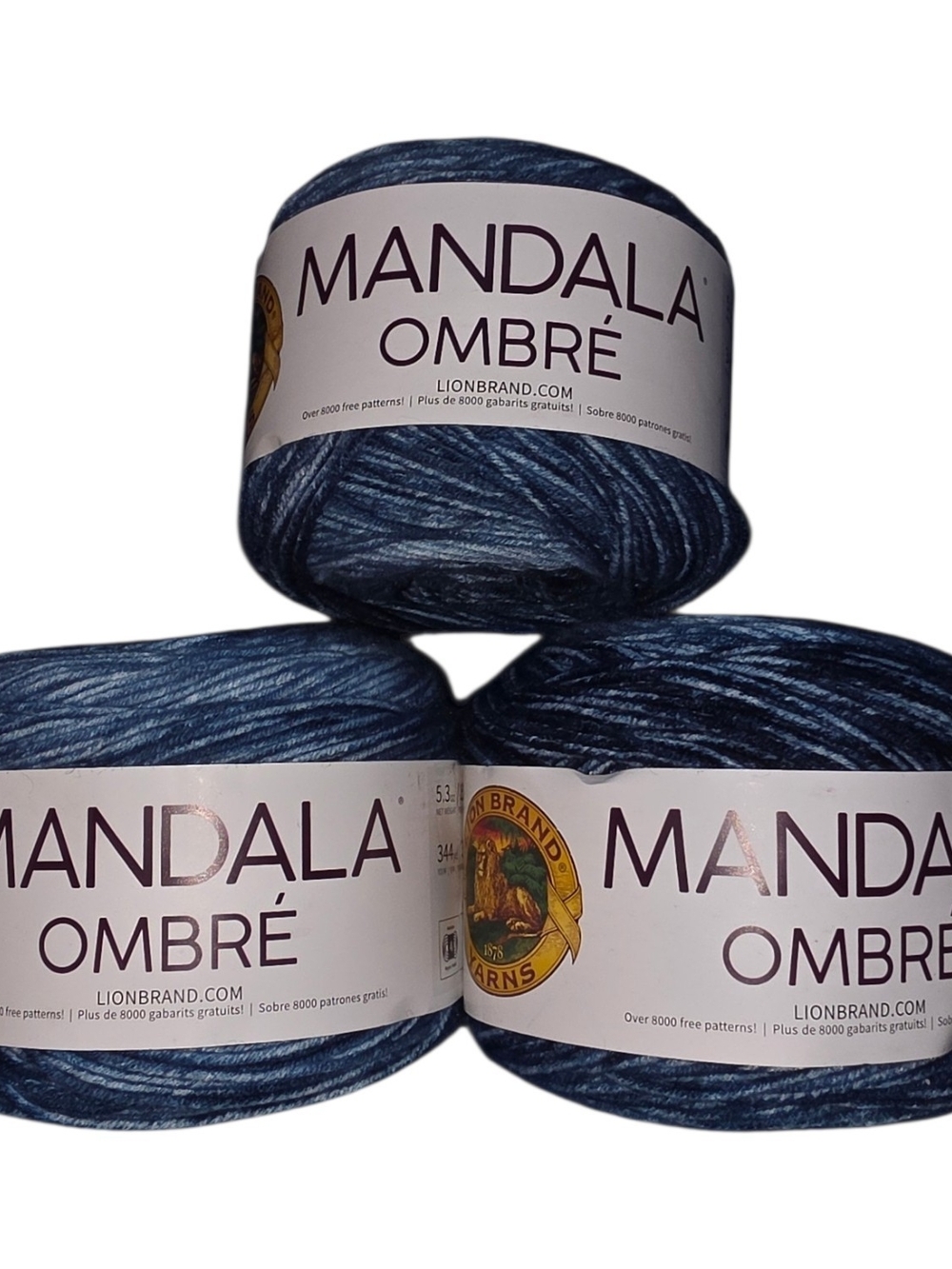 Lion Brand Mandala Ombré – Harmony #204 – Lot of 3 Cakes